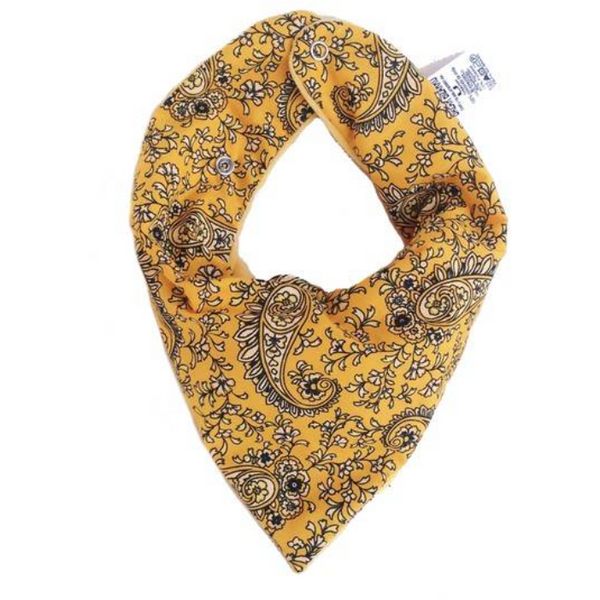 Babador Bandana - Arabescos Amarelo - BazarBizarro
